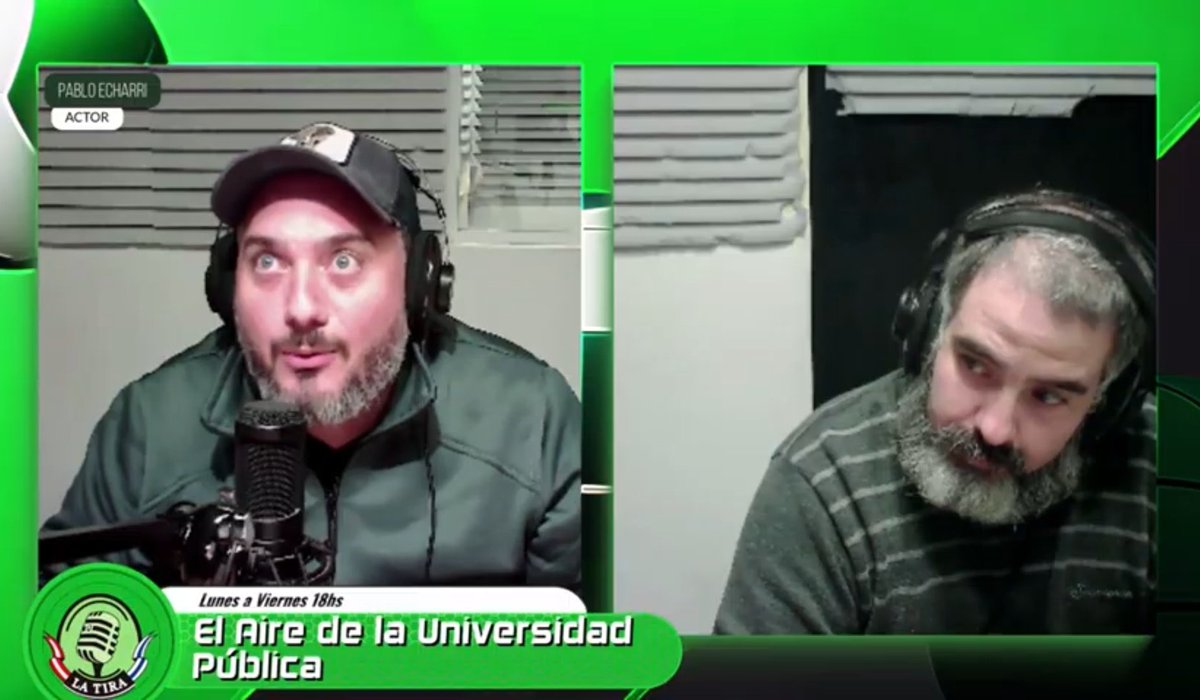 #AHORA Pablo Echarri en <a href="/LaTiraUD/">Universidad Deportiva - La Tira</a> por <a href="/radioulaplata/">Radio UNLP</a> 

📱 youtube.com/live/A27sbm19m…