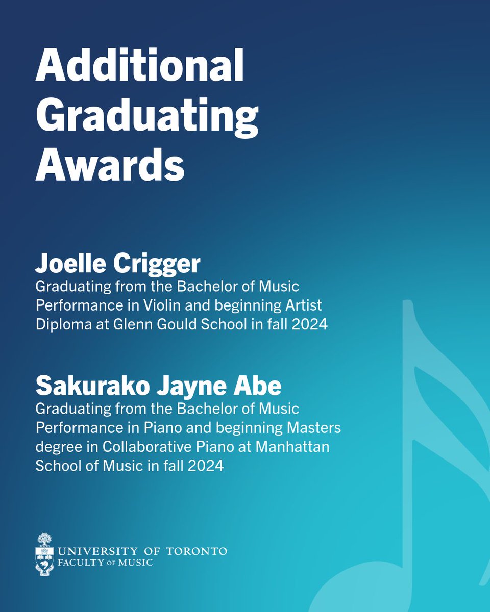 Established in 2005, the William &amp; Phyllis Waters Graduating Award created by Dr. William Waters &amp; the Tecumseh Sherman Rogers Graduating Award created by Dr. John B. Lawson are, at $25,000 each, the largest awards given by the Faculty of Music. Congrats to all award recipients!
