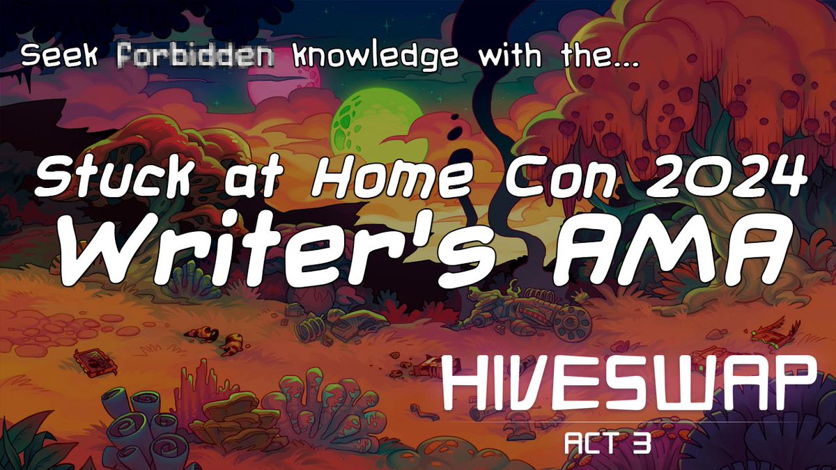 JonayaRiley's tweet image. Exciting #Hiveswap news everyone!

As a producer on the Act 3 team, I'm organizing an official panel for this year's SAHCon - and one of our writers/narrative designers has volunteered to answer some of your questions!

Submission form can be found in the link below⬇️

#Homestuck