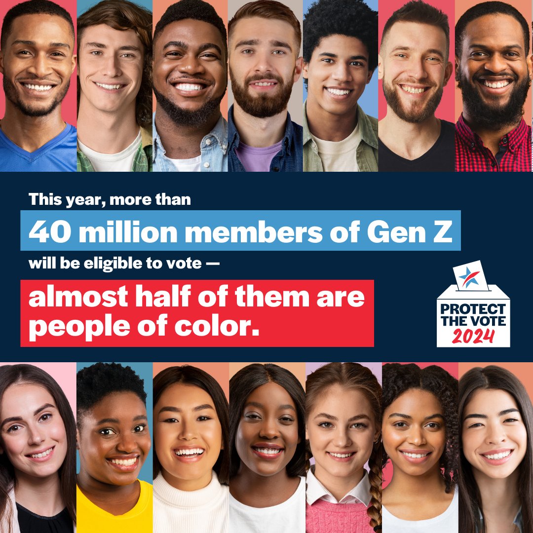 More than 40 million young people are eligible to vote this year. Gen Z has power and they’re taking it to the ballot box! Register to vote here: commoncause.org/voting-tools/r…