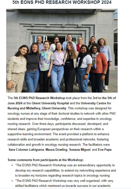 Susana Miguel (@susanasamiguel) on Twitter photo Thank you! Great Experience!
In 2022, I engaged as a student, this time as a facilitator.
Thank you: Eva Pape, Sara Colomer-Lahiguera and Maura Dowling
European Oncology Nursing Society (EONS)
<a href="/cancernurseEU/">@cancernurseEU</a> Thank you! Great Experience!
In 2022, I engaged as a student, this time as a facilitator.
Thank you: Eva Pape, Sara Colomer-Lahiguera and Maura Dowling
European Oncology Nursing Society (EONS)
<a href="/cancernurseEU/">@cancernurseEU</a>