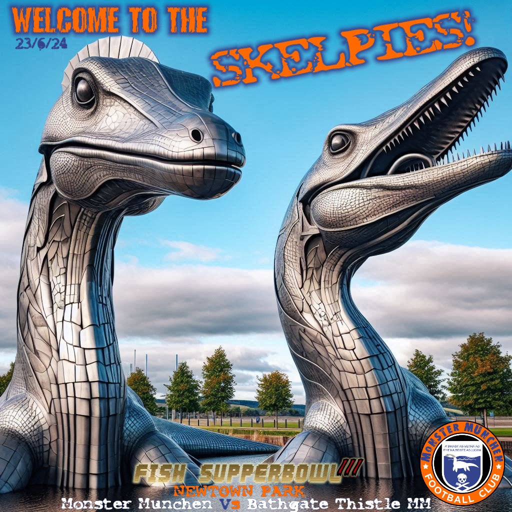 MonsterMunchen's tweet photo. With the SUPPERBOWL being played in the Falkirk area, time for Bathgate Thistle MM to to be taken to the Skelpies 💙🧡

#skelpybummountain #fishsupperbowlchampions #monthemunchen #GetMunched https://t.co/nH9fAgORJX