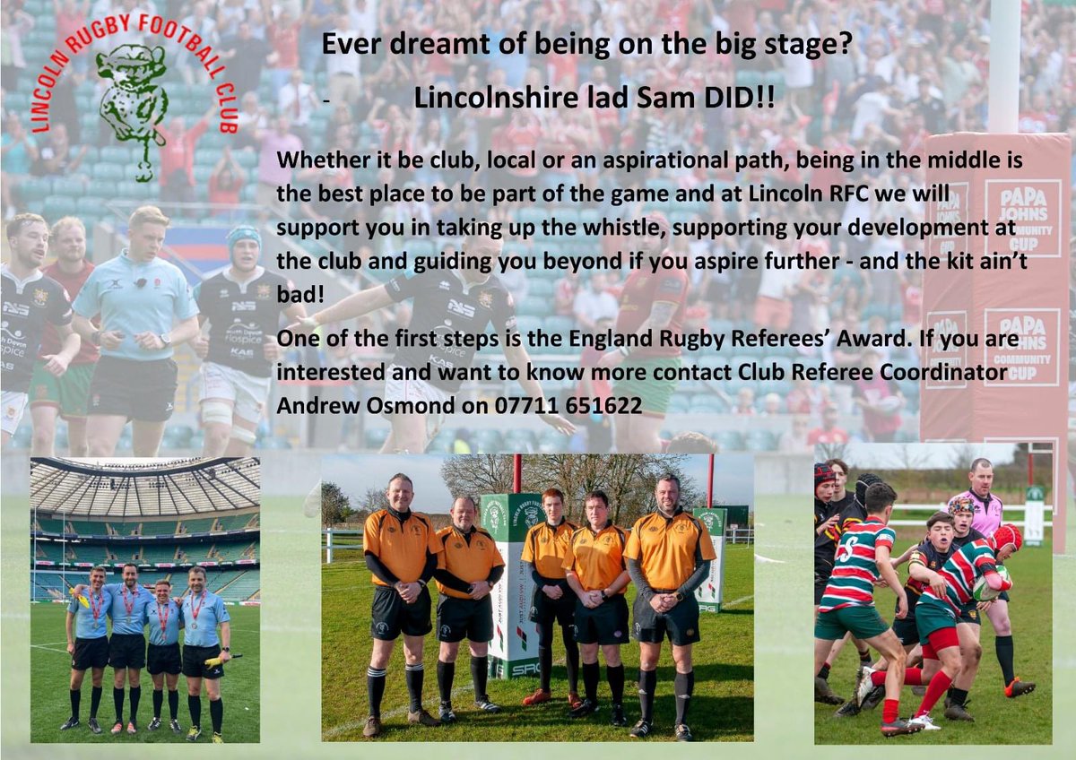 Calling all budding #referees 

Rugby can only continue to grow if we continue to respect referees and promote the position and its importance within the game.

Without the ref, we don't have a game! ❤️🤍💚

<a href="/nldrefs/">NLD Refs</a> <a href="/AndrewOsmond3/">Andrew Osmond</a> <a href="/RFU_Refs/">England Rugby Match Officials</a> <a href="/RugbyRefscom/">RugbyRefs.com</a> <a href="/RugbyRefereeNet/">RugbyReferee.Net</a>