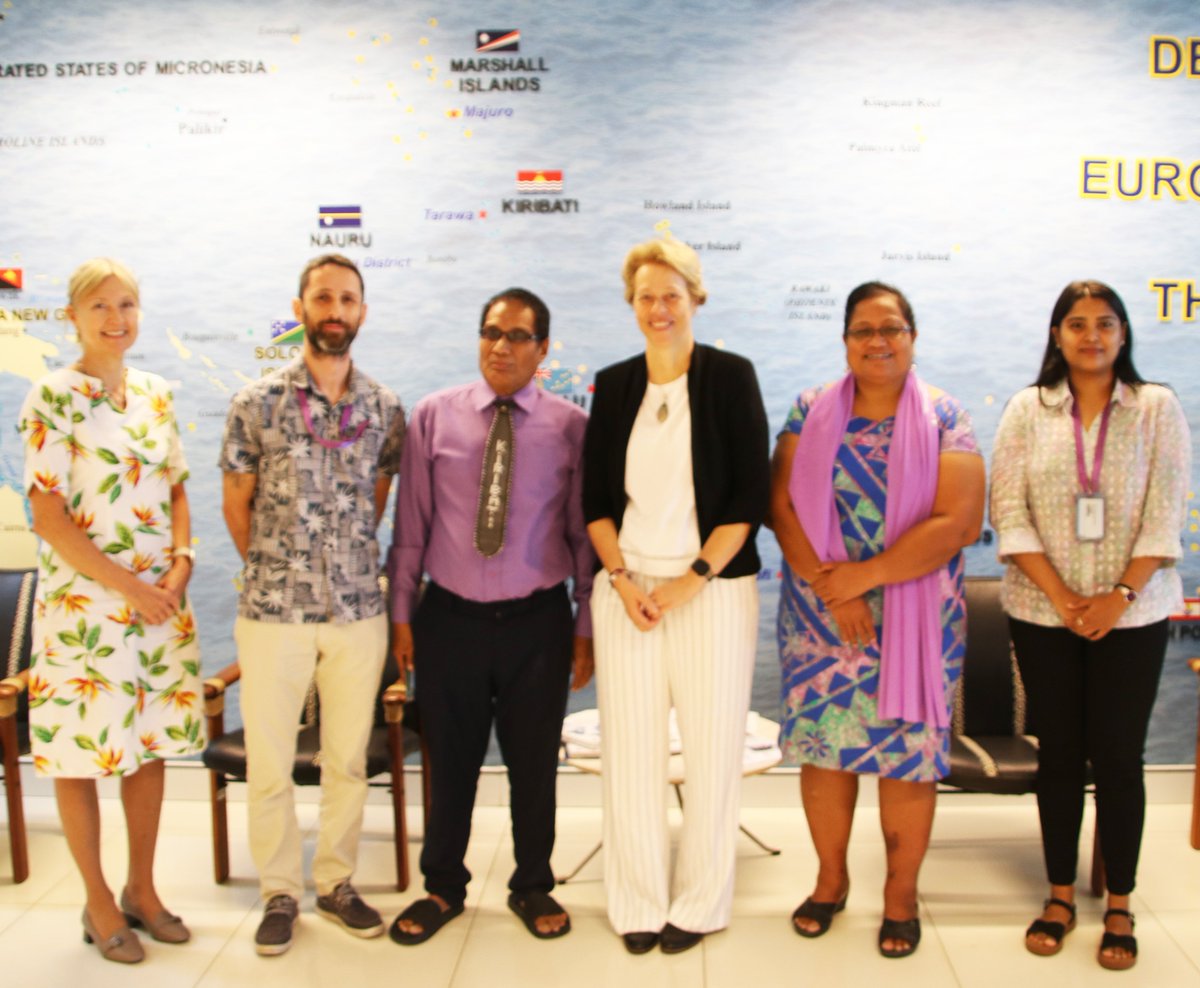 EUPasifika's tweet photo. The European Union Ambassador to the Pacific @BPlinkertEU met with Minister for Education of Kiribati, Hon. Alexander Teabo today. They held a fruitful discussion on education, gender issues, oceans and other topics of common interest. https://t.co/xLanA3CTBo