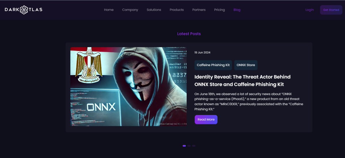 DarkAtlasSquad's tweet image. Have you heard about ONNX Store? A sophisticated #PhaaS Platform targets financial institutions worldwide.

Dark Atlas Squad revealed the identity of the threat actor behind #ONNX Store and #Caffeine Phishing Kit. 

Read about our investigation and findings:…
