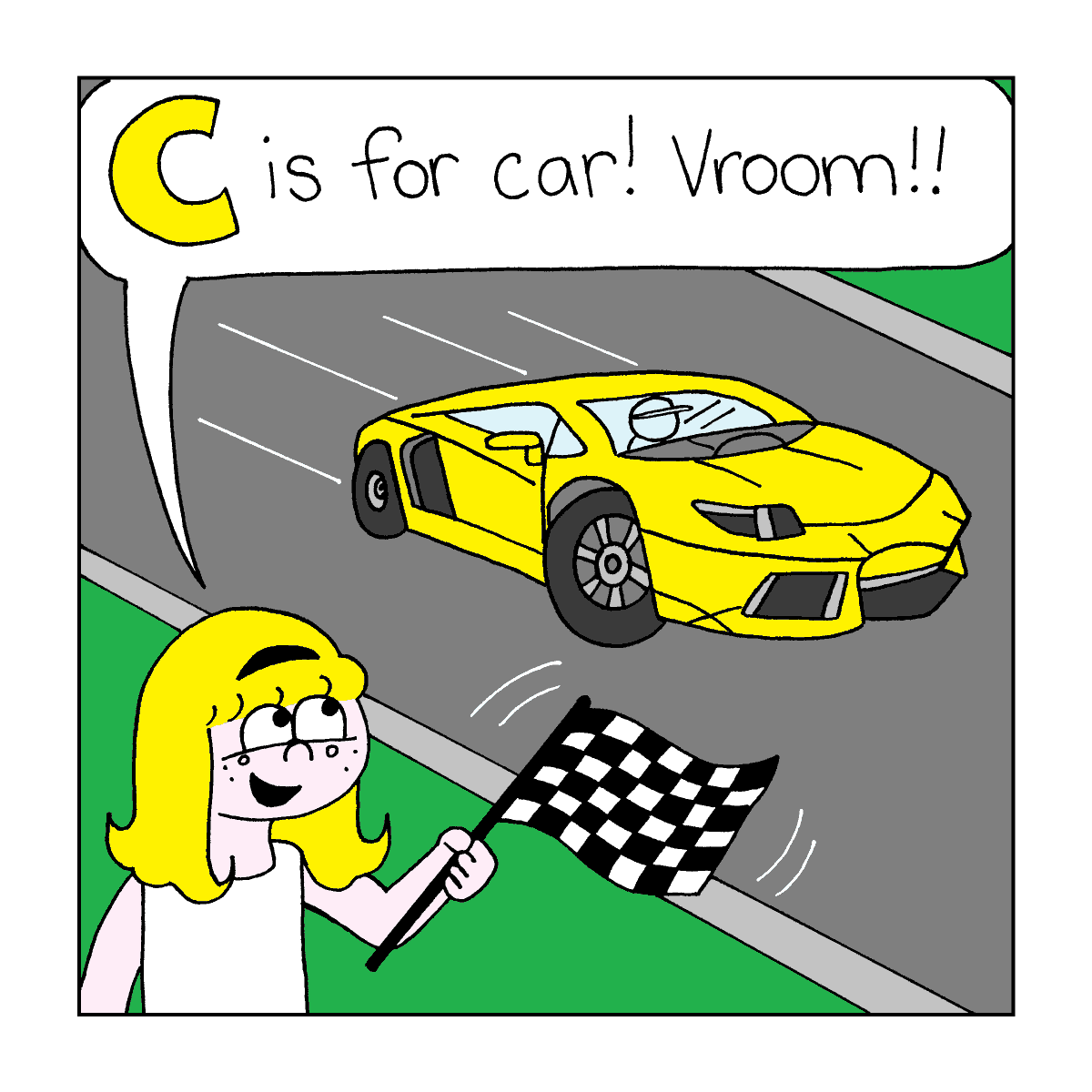 Lollipop_Comics's tweet photo. Vroom vroom! π C is for Car in today's #adventuresoflollipop alphabet post! #kids #kidlit #kidlitart #kidscomics #indiecomics #webcomicwednesday https://t.co/CqWhLlMyj7