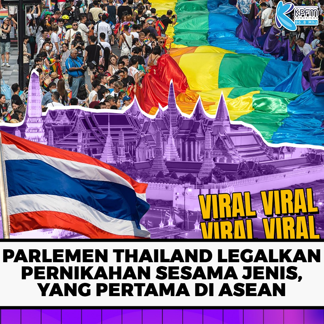 Thailand menjadi negara pertama di ASEAN yang meresmikan pernikahan sesama jenis.

Bagiaman pendapatmu pendengar KP?

#thailanda #lgbt #viral
