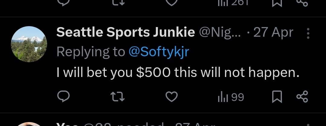RonnieMattson's tweet photo. @Softykjr Did you take thus bet on that comment? 😂 https://t.co/vBW6H1AUeU