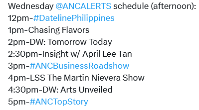 ralphierce's tweet photo. This Wednesday afternoon on ANC, catch the latest news as they happen on #DatelinePhilippines at 12pm, followed by chef Claude Tayag discovering the origins of our favorite Filipino meals on #ChasingFlavors at 1pm. https://t.co/zkjCOxa79A