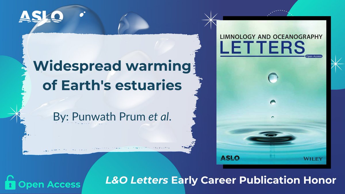 ASLO (@aslo_org) on Twitter photo Our final (for now) #ASLO_Letters Early Career Publication Honor highlight goes to <a href="/punwath/">Punwath</a>! He created a global temp database of >1000 estuaries and found that almost half are warming, with the most rapid changes happening at polar latitudes. Congrats! aslopubs.onlinelibrary.wiley.com/doi/10.1002/lo… Our final (for now) #ASLO_Letters Early Career Publication Honor highlight goes to <a href="/punwath/">Punwath</a>! He created a global temp database of >1000 estuaries and found that almost half are warming, with the most rapid changes happening at polar latitudes. Congrats! aslopubs.onlinelibrary.wiley.com/doi/10.1002/lo…