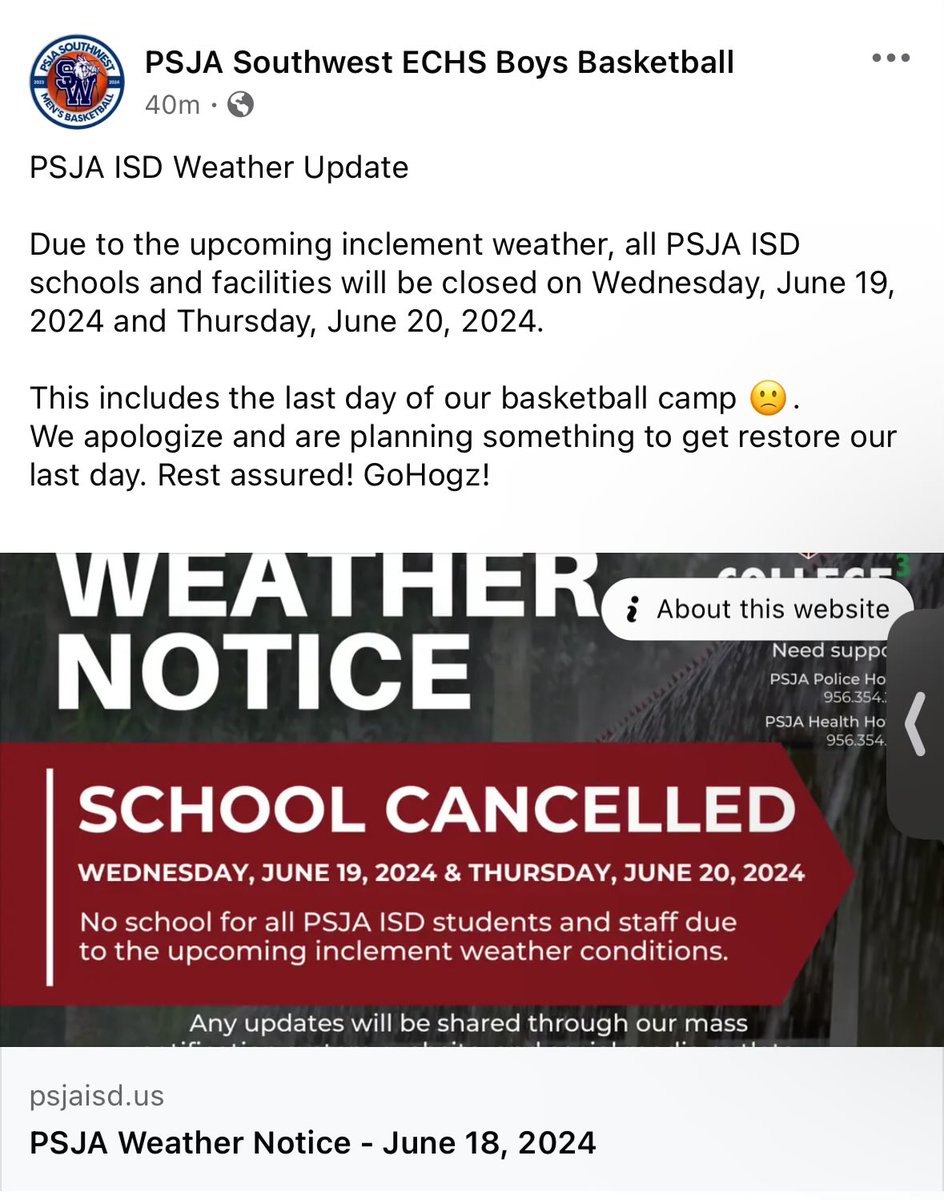 Camp update: <a href="/PSJAAthletics/">PSJA Athletics Department</a> <a href="/Javelina_Sports/">PSJA Southwest Athletics 🐗</a>