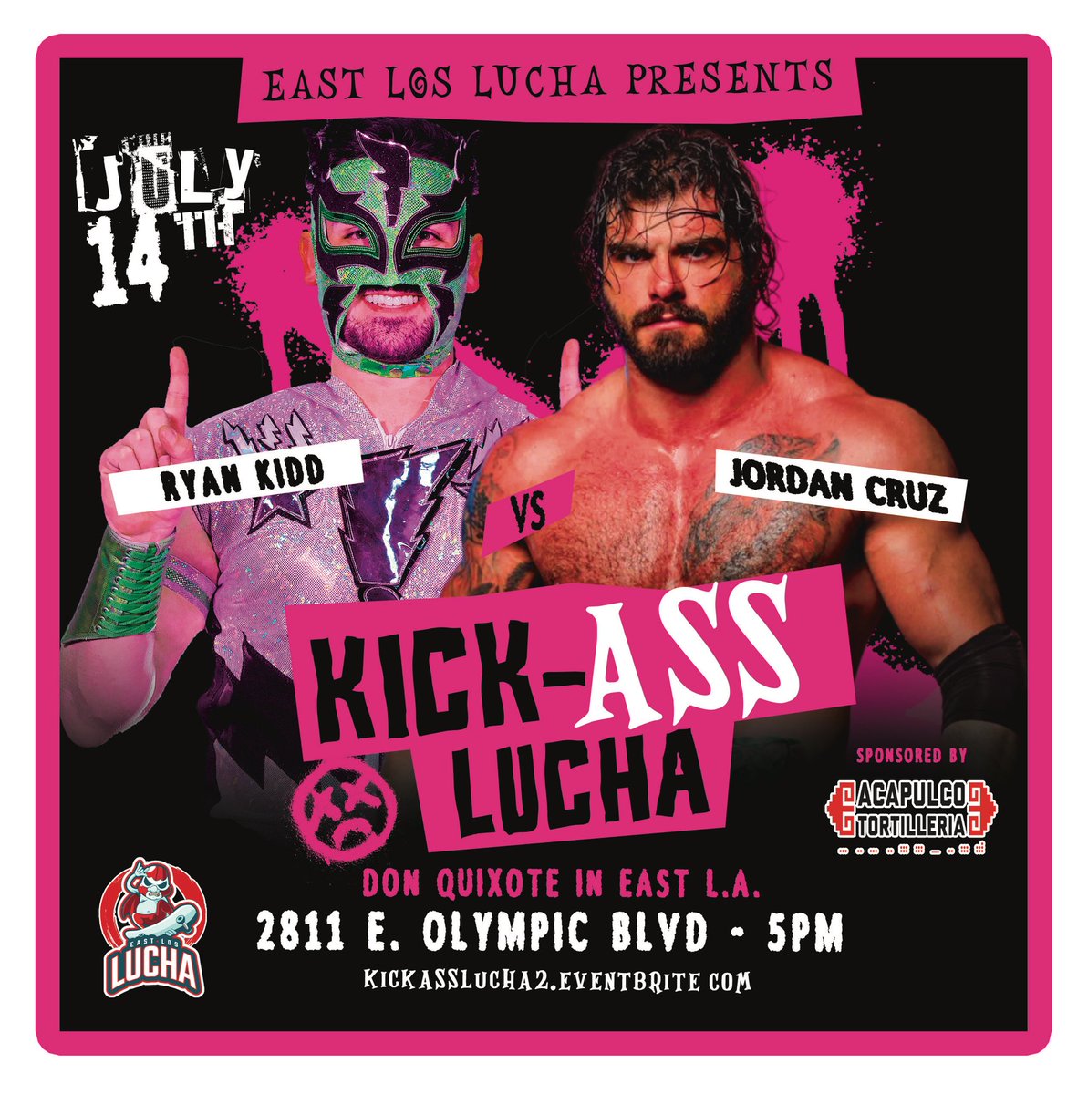 EastLosLucharjn's tweet image. ‼️ MATCH ANNOUNCEMENT ‼️

Ryan Kidd vs Jordan Cruz 🔥

Sunday July 14
@DonQuixoteLA | 5pm 

🎟️ kickasslucha2.eventbrite.com

Watch the replay of our last show here
📺 youtube.com/@eastloslucha