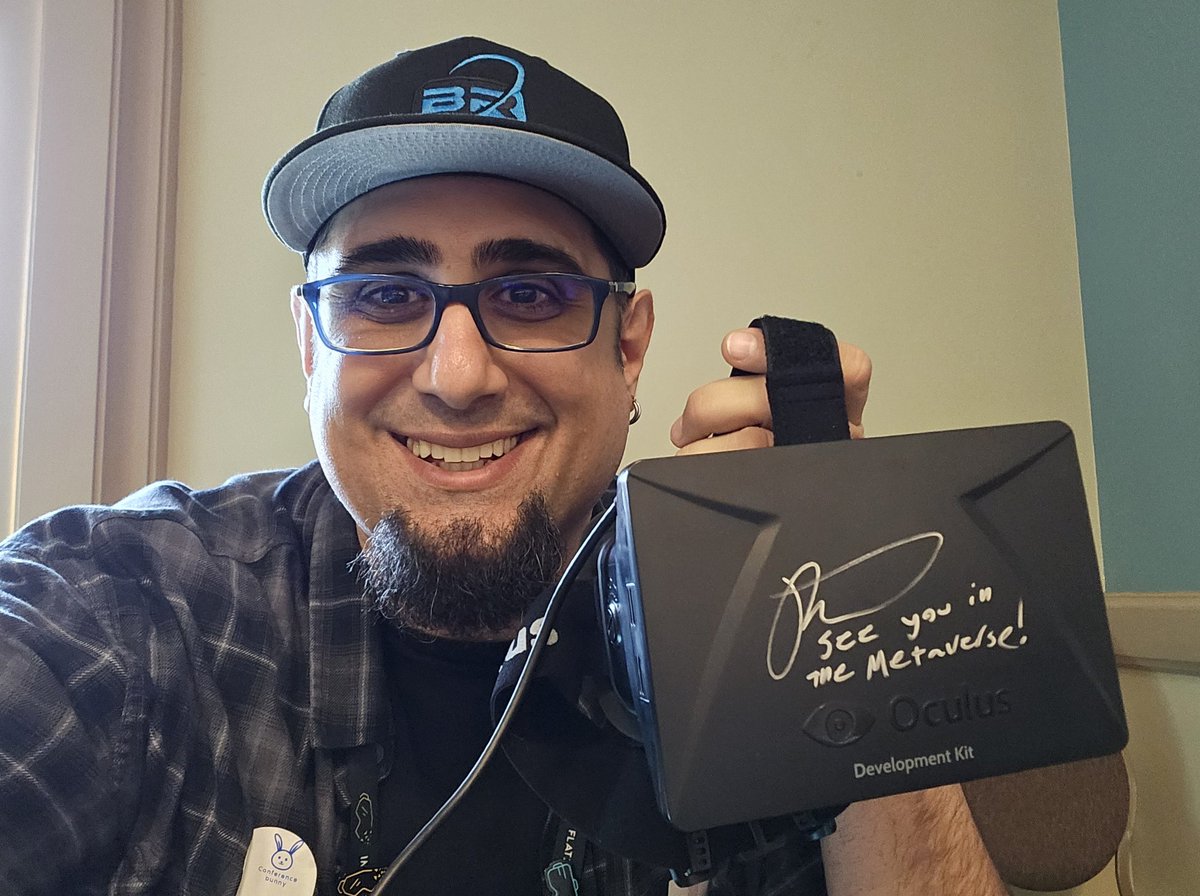 AWE is so incredible! Even got my Oculus DK1 headset signed by Palmer Luckey! 
Are you at <a href="/ARealityEvent/">AWE</a>? Let's meet up!