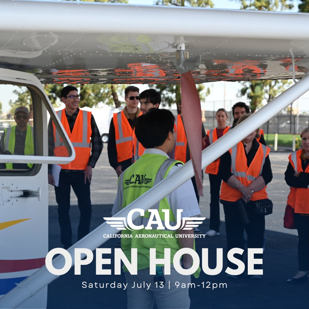 Save the date for our next Open House!✏️✈️ Come explore CAU's immersive, purpose-built aviation training facility where students live, eat, and breathe aviation. RSVP for the July 13th Open House here: hubs.la/Q02CmLTn0

#calaero #aviationcareer #pilot #futurepilot