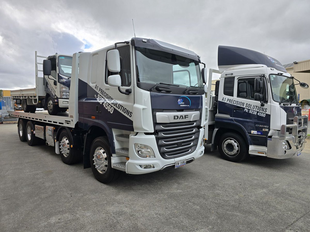 a1_precision's tweet image. We have a new addition to our fleet.

Thanks David Burn and Chris Dziedzic from TWIN CITY TRUCK CENTRE PTY LTD for the great new DAF Trucks Australia truck. This will surely get the job done.