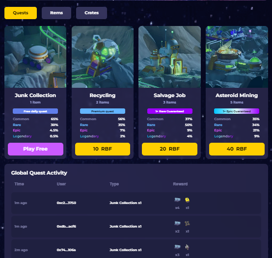 robotsfarm's tweet photo. We are quickly approaching 1M $RBF tokens burned on Quests! Check out the new Global Quest Activity feed to see what other users are finding on Quests in real time!

https://t.co/fsmxUU2If2 https://t.co/w6Srdd0agr