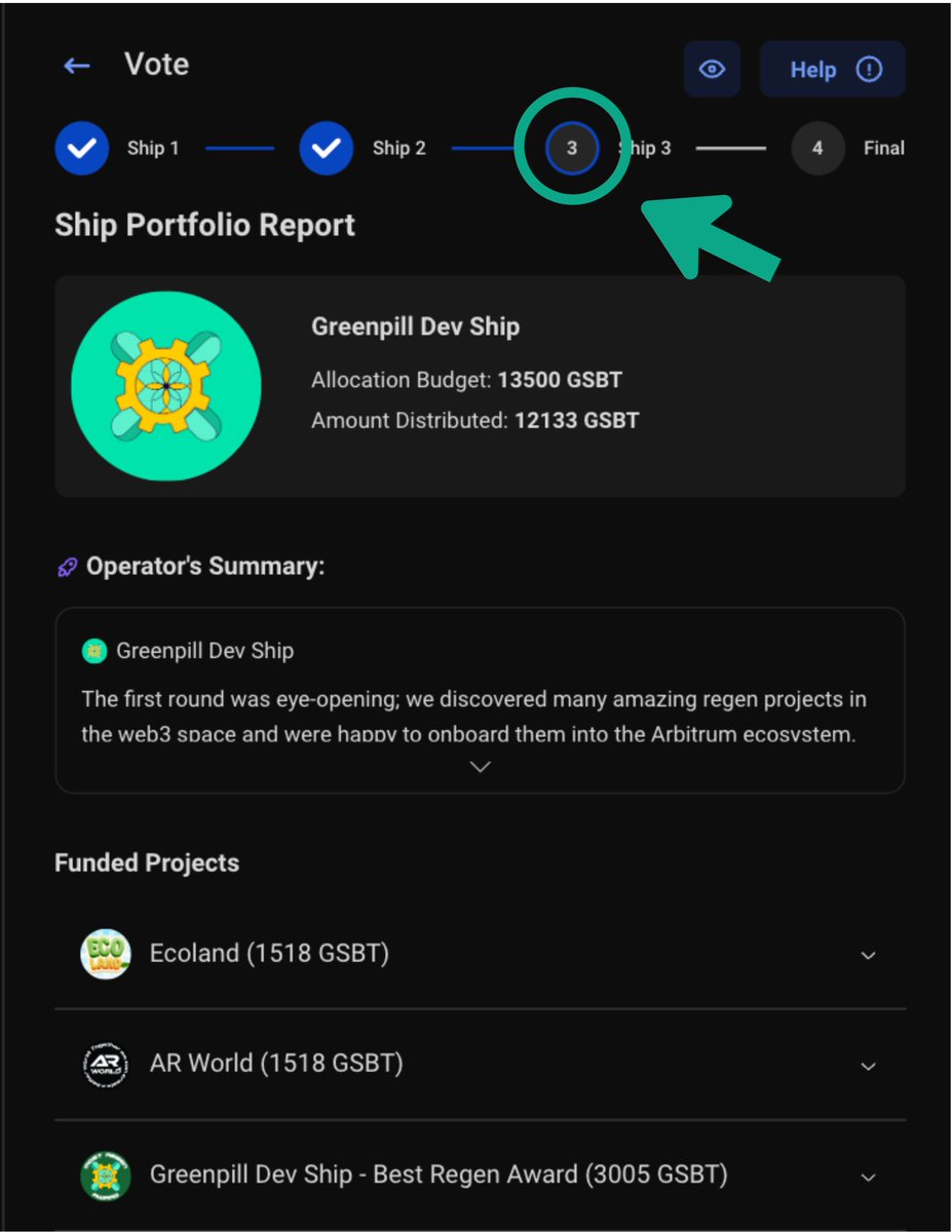 🔵Calling Regen Arb Delegates!!!🌱

We’re competing to gain more funds to allocate to regen gaming projects on <a href="/arbitrum/">Arbitrum</a>. 🎮

Vote Here On 3rd Ship: app.grantships.fun/vote