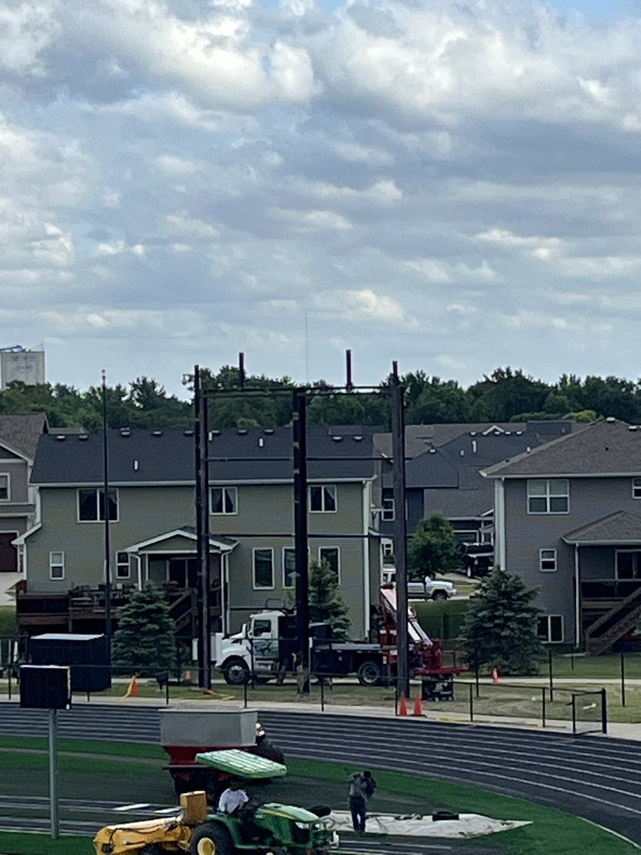 New field turf install going well. Sewing and infill applications in latter stages. New video board install coming soon. Third beam added to support new 32’ board. Bluejay Stadium will be rocking this August! <a href="/BlueJayNation/">Bondurant-Farrar Activities</a>