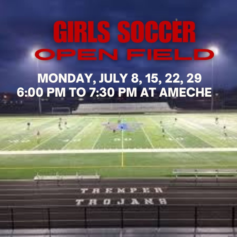Interested in playing girls soccer at Tremper for the 2024-25 season? Join us Mondays in July (8th, 15th, 22nd, and 29th) for open field. Meet the team, coaches, have fun, and get ready for another amazing season. Hope to see you there!

Questions?  Coach Hardy  thardy@kusd.edu