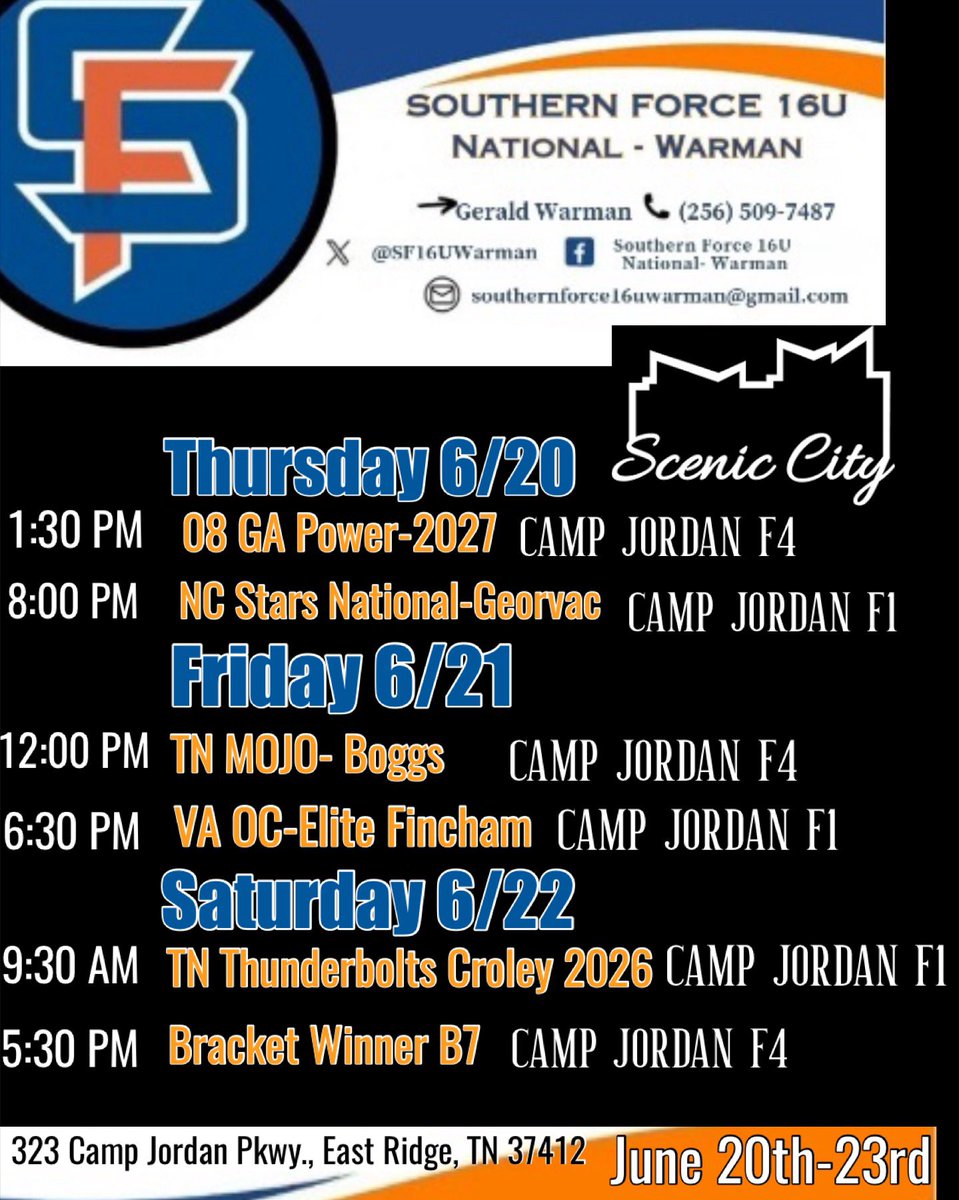 Taylor Wells (@taylorwells2026) on Twitter photo Come see us this weekend in Scenic City‼️ <a href="/SF16UWarman/">Southern Force National- 16U Warman</a> <a href="/CoachDot_LU/">Dot Richardson</a> <a href="/SamiFagan/">Sami Fagan</a> <a href="/LibertySB/">Liberty Softball</a> <a href="/CoachKRyman/">Kristin Ryman</a> @CoachBooVannoy <a href="/LipscombSB/">Lipscomb Softball</a> <a href="/BclarkUSA/">Becky Clark</a> <a href="/StinaMcC7/">Kristina McCain</a> <a href="/SouthAlabamaSB/">South Alabama Softball 🥎</a> <a href="/SamfordSB/">Samford Softball</a> <a href="/megdcurry/">Megan Dowdy Curry</a> <a href="/JoeGuth08812179/">Joe Guthrie</a> <a href="/coachangelbrown/">Angel Brown</a> <a href="/rachelbrownnsr/">Rachel Brown</a> <a href="/UAB_SB/">UAB Softball</a> <a href="/AJDaugherty1/">A.J. Daugherty</a> <a href="/NWFRaiders_SB/">NWF Softball</a> Come see us this weekend in Scenic City‼️ <a href="/SF16UWarman/">Southern Force National- 16U Warman</a> <a href="/CoachDot_LU/">Dot Richardson</a> <a href="/SamiFagan/">Sami Fagan</a> <a href="/LibertySB/">Liberty Softball</a> <a href="/CoachKRyman/">Kristin Ryman</a> @CoachBooVannoy <a href="/LipscombSB/">Lipscomb Softball</a> <a href="/BclarkUSA/">Becky Clark</a> <a href="/StinaMcC7/">Kristina McCain</a> <a href="/SouthAlabamaSB/">South Alabama Softball 🥎</a> <a href="/SamfordSB/">Samford Softball</a> <a href="/megdcurry/">Megan Dowdy Curry</a> <a href="/JoeGuth08812179/">Joe Guthrie</a> <a href="/coachangelbrown/">Angel Brown</a> <a href="/rachelbrownnsr/">Rachel Brown</a> <a href="/UAB_SB/">UAB Softball</a> <a href="/AJDaugherty1/">A.J. Daugherty</a> <a href="/NWFRaiders_SB/">NWF Softball</a>
