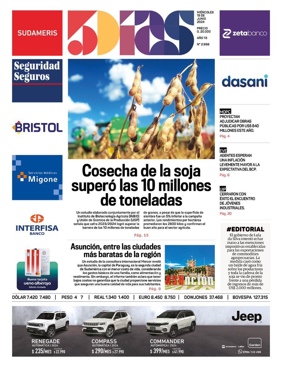 Tapa #5Días         

Edición 19/06/2024         

#PasiónPorLosNegocios