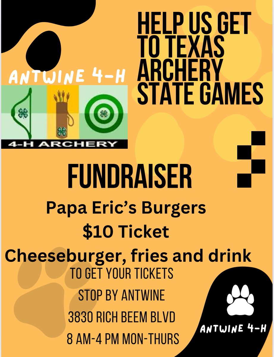 M. Wieder (@mwieder_ams) on Twitter photo We are still fundraising! Antwine 4H is still aiming to get to San Antonio for state games. 🎯 We will start selling Papa Eric's Burgers tickets. Thank you for your support! <a href="/HAntwine_MS/">Patricia Pedroza</a> <a href="/MChavez_AMS/">Monica Chavez</a> <a href="/BGonzalez_SEC/">BGonzalez_SEC</a> We are still fundraising! Antwine 4H is still aiming to get to San Antonio for state games. 🎯 We will start selling Papa Eric's Burgers tickets. Thank you for your support! <a href="/HAntwine_MS/">Patricia Pedroza</a> <a href="/MChavez_AMS/">Monica Chavez</a> <a href="/BGonzalez_SEC/">BGonzalez_SEC</a>