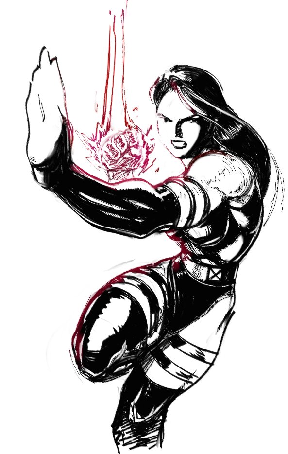 jedzem's tweet image. celebratory Psylocke #MvC2isFree #mvc2