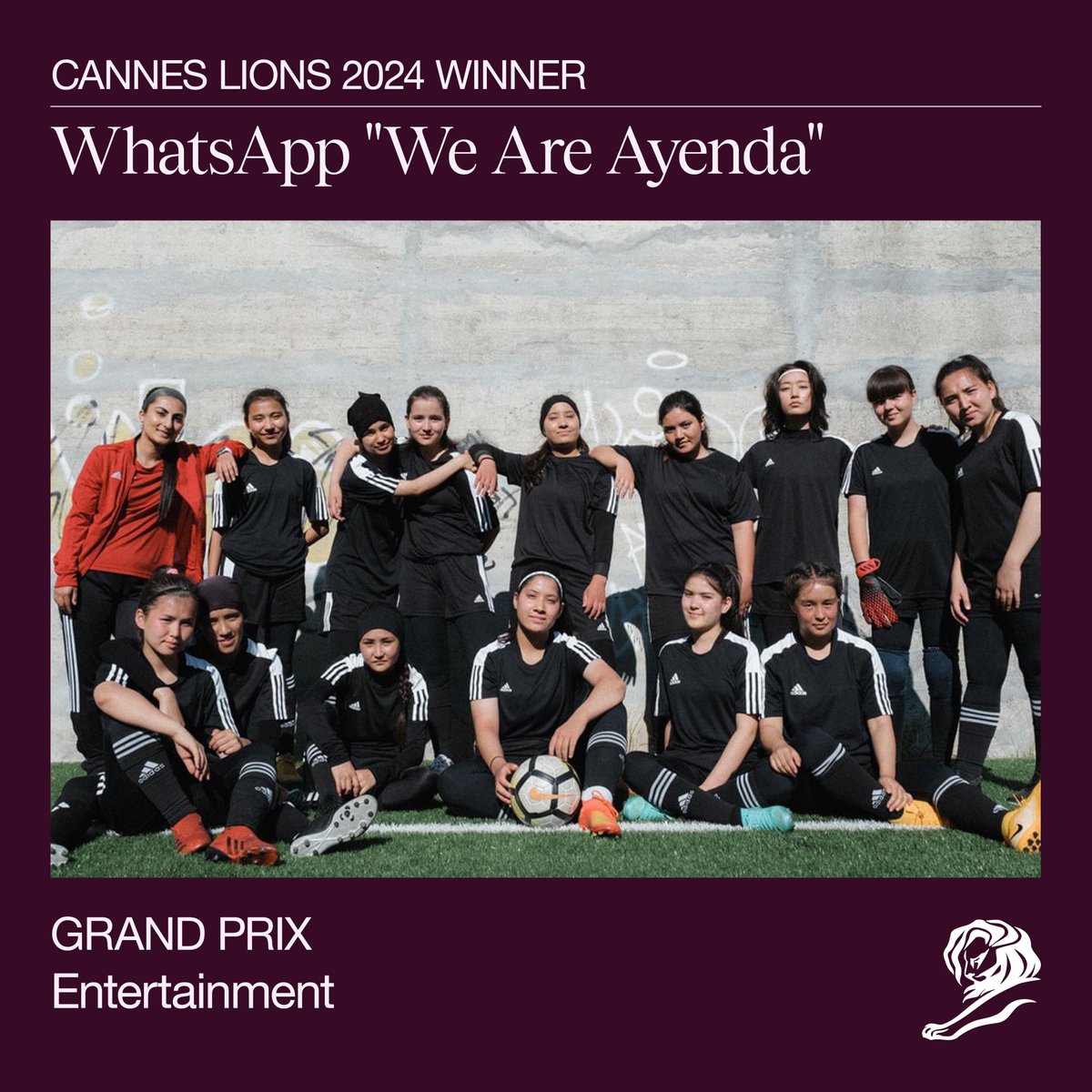 Anonymous Content (@anoncontent) on Twitter photo Congratulations to the #WeAreAyenda team on winning the <a href="/Cannes_Lions/">LIONS | The Home of Creativity</a> Entertainment Grand Prix along with two Gold Lions and a Bronze! We are honored to have worked alongside all of our partners on this project including Meta, WhatsApp, Creative X and Modern Arts. Congratulations to the #WeAreAyenda team on winning the <a href="/Cannes_Lions/">LIONS | The Home of Creativity</a> Entertainment Grand Prix along with two Gold Lions and a Bronze! We are honored to have worked alongside all of our partners on this project including Meta, WhatsApp, Creative X and Modern Arts.
