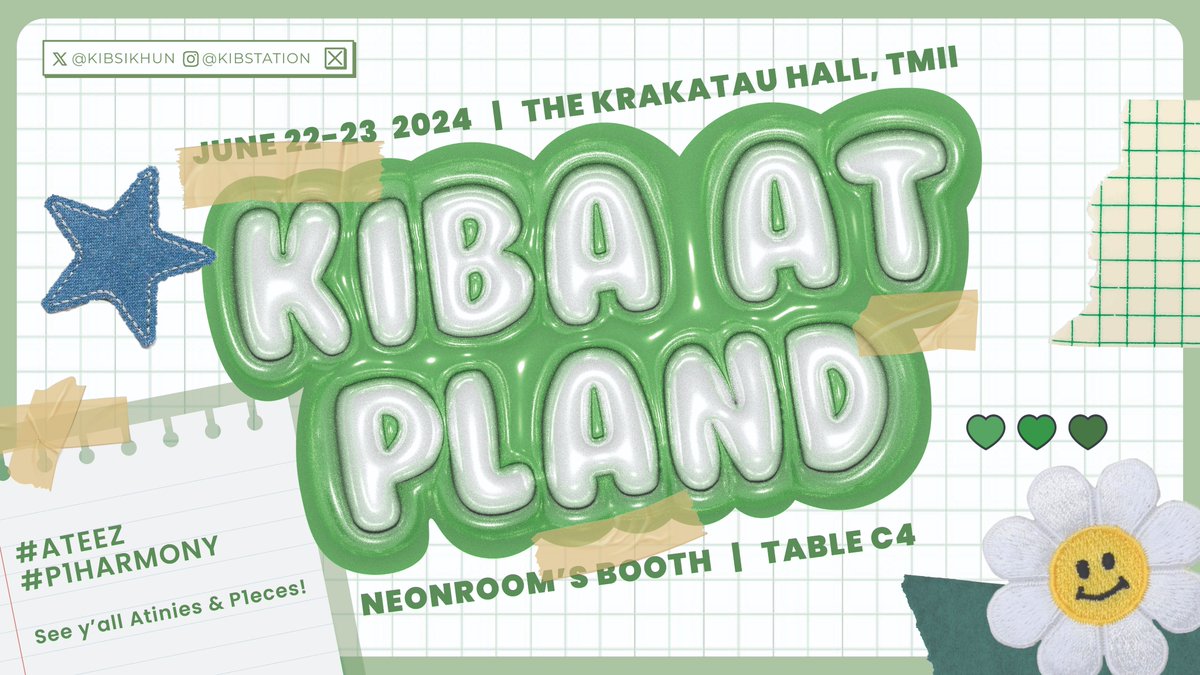 KIBSTATION's tweet photo. [RT &amp; Likes are really appreciated<3]

Hello! Aku buka booth di PLand ya~
There are stickers and keychains available, I'm really looking forward to meet y'all <3

📍The Krakatau, TMII
🗓️ 22-23 June 2024

#PLAND #PLANDVol3 #PLANDKpopArtMarket #PLANDVol3_Catalogue #ATEEZ #P1HARMONY https://t.co/BUf4u13Qrx