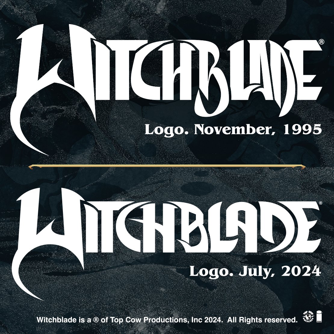 Haven't posted a lot on social media lately as I have been super busy with my new/old job, which is doing design and production at <a href="/TopCow/">Top Cow</a>!
One of the first and most daunting assignments was the idea of redesigning the WITCHBLADE comics series logo for a new era. Hope you like it