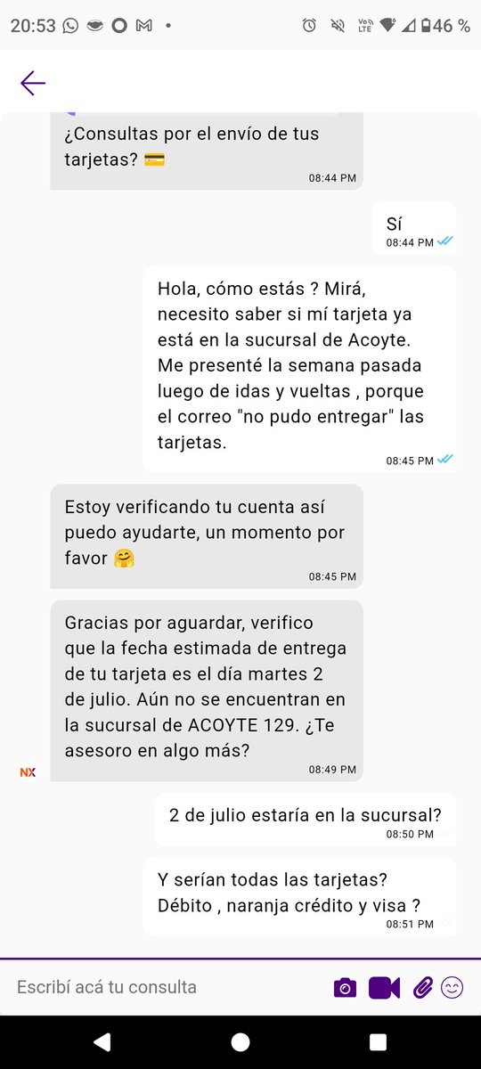Flor01745973's tweet photo. @NaranjaX Último update.  Habiéndome presentado en la sucursal de Acoyte el día Miércoles 12/06 y teniendo en cuenta que me dijeron de 7 a 10 días , si siquiera siendo días hábiles respetan el tiempo https://t.co/Vwli24NaRz