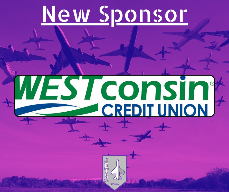 PoskinJetsFC's tweet photo. For our final jersey sponsor this season, we have WESTconsin Credit Union! They always help their local community and we are thankful!

WESTconsin Credit Union can help with loans, mortgages, refinances, and other financial needs. Visit them today to get your $$ right! https://t.co/qRBoVgR2mu