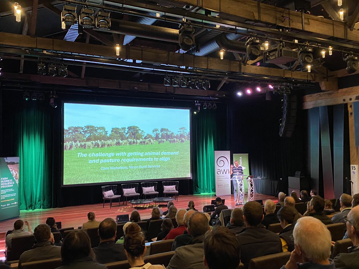 The sold out BestWool/BestLamb Conference is underway. First up, Cam Nicholson, discussing ‘Grazing Management - Balancing the compromise between plant and animal’.
<a href="/woolinnovation/">Australian Wool Innovation</a> <a href="/meatlivestock/">Meat & Livestock Australia</a> <a href="/VicGovAg/">Agriculture Victoria</a>