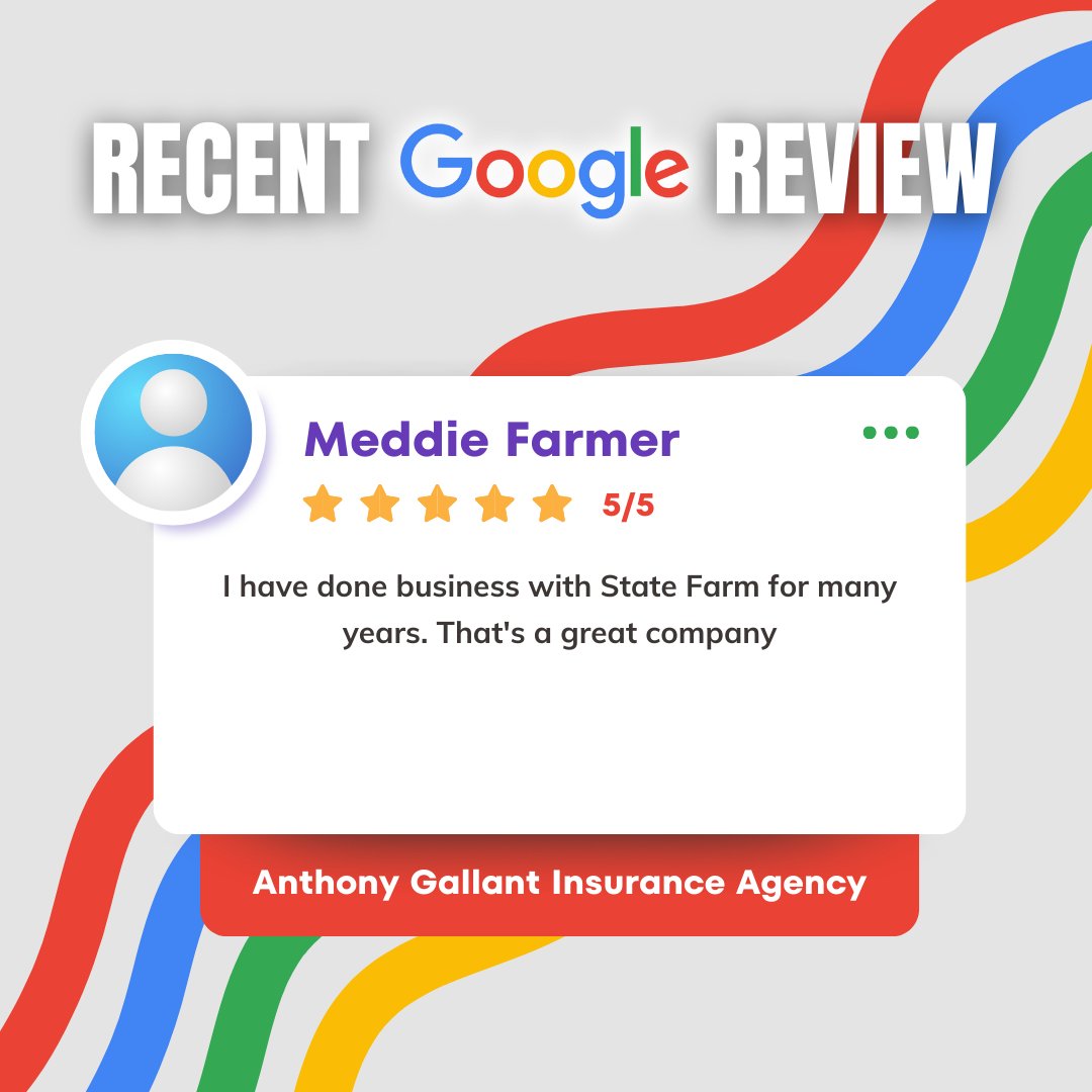 agentgallantsf's tweet image. A 5-star review from you means the world to us! ⭐ We're thrilled to know that our efforts in providing comprehensive coverage and exceptional customer service have made a difference. #CustomerDelight #ReliableInsurance