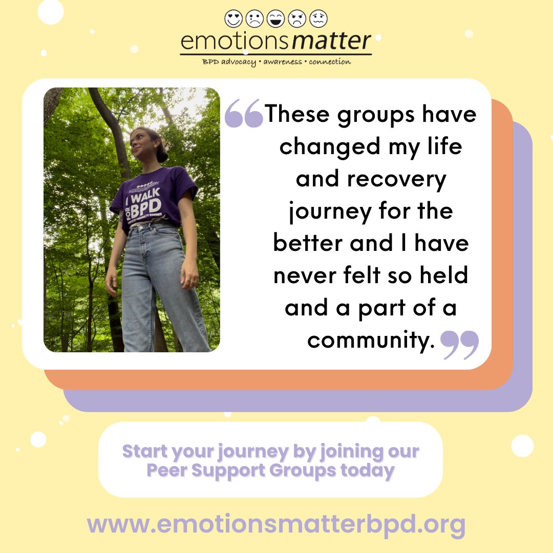 embpd's tweet photo. Emotions Matter provides the opportunity for people with lived experience of BPD to connect with others who understand the recovery journey. Check out our online Peer Support Groups. Register here: https://t.co/KsB7Ulojuv #EmotionsMatter #BPD #bpdsupport #recovery #peersupport https://t.co/8wozMCar6p