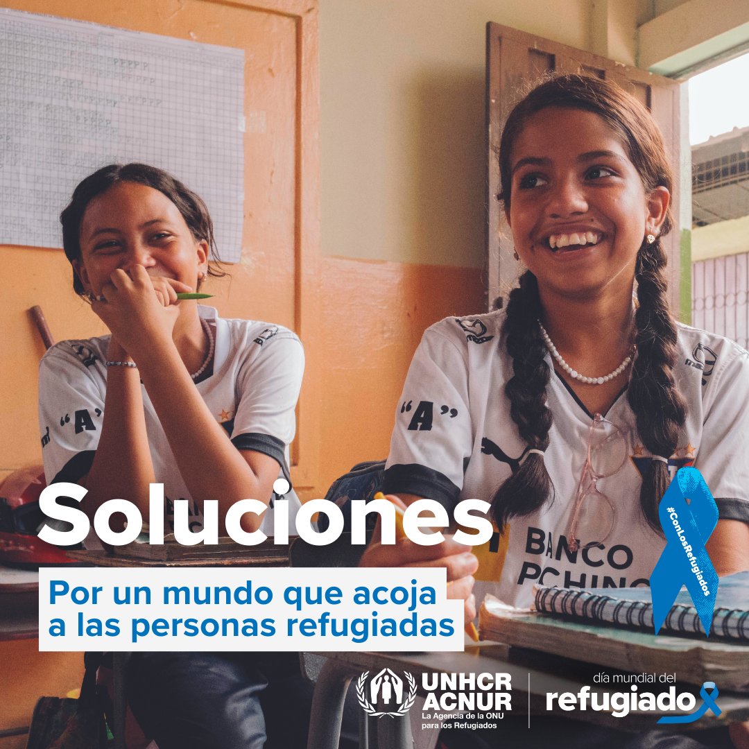 Los refugiados necesitan soluciones. 💡

Pero... ¿qué tipo de soluciones? 🤔

💼 Trabajo
🎒 Educación
🫶 Comunidad
🤝 Inclusión
🕊️ Paz

Las soluciones parecen fáciles. Pero todos tenemos que demostrar que estamos #ConLosRefugiados para que se hagan realidad. #DíaDelRefugiado