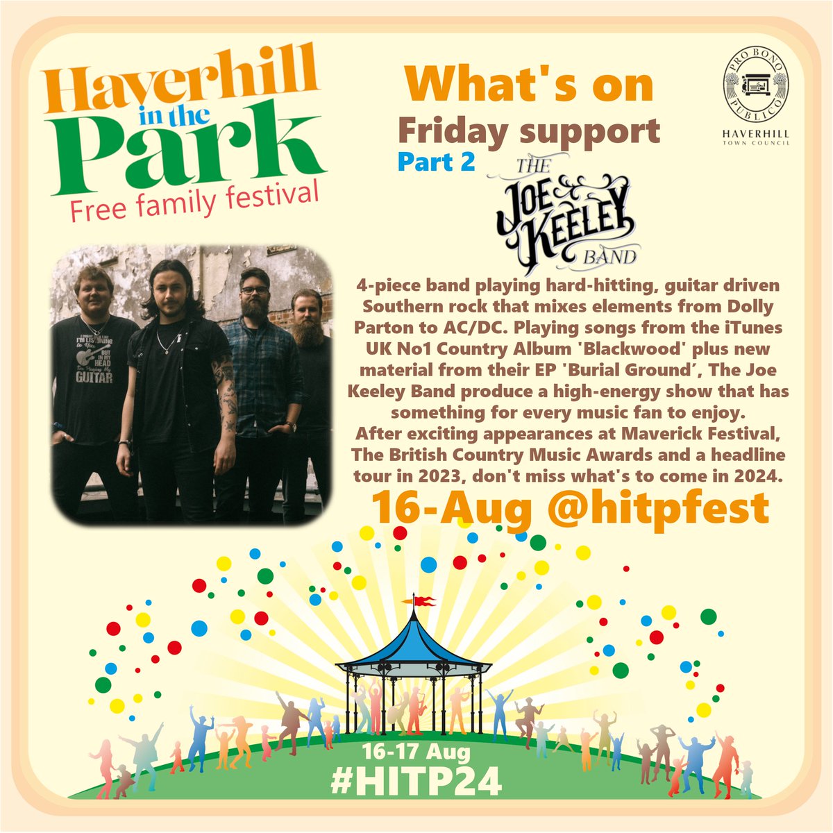 hitpfest's tweet photo. SUPPORT Round 2📣
The Joe Keeley Band &amp; Strawberry Lace🤘🤘
Both recently completing a headline UK tour we can't wait for you to hear what these guys have to offer!
Did we mention... its free entry! 16-17 Aug #HITP24 #FamilyFestival #LiveMusic #HaverhillInThePark #SuffolkFestival https://t.co/E93zAnP6uv
