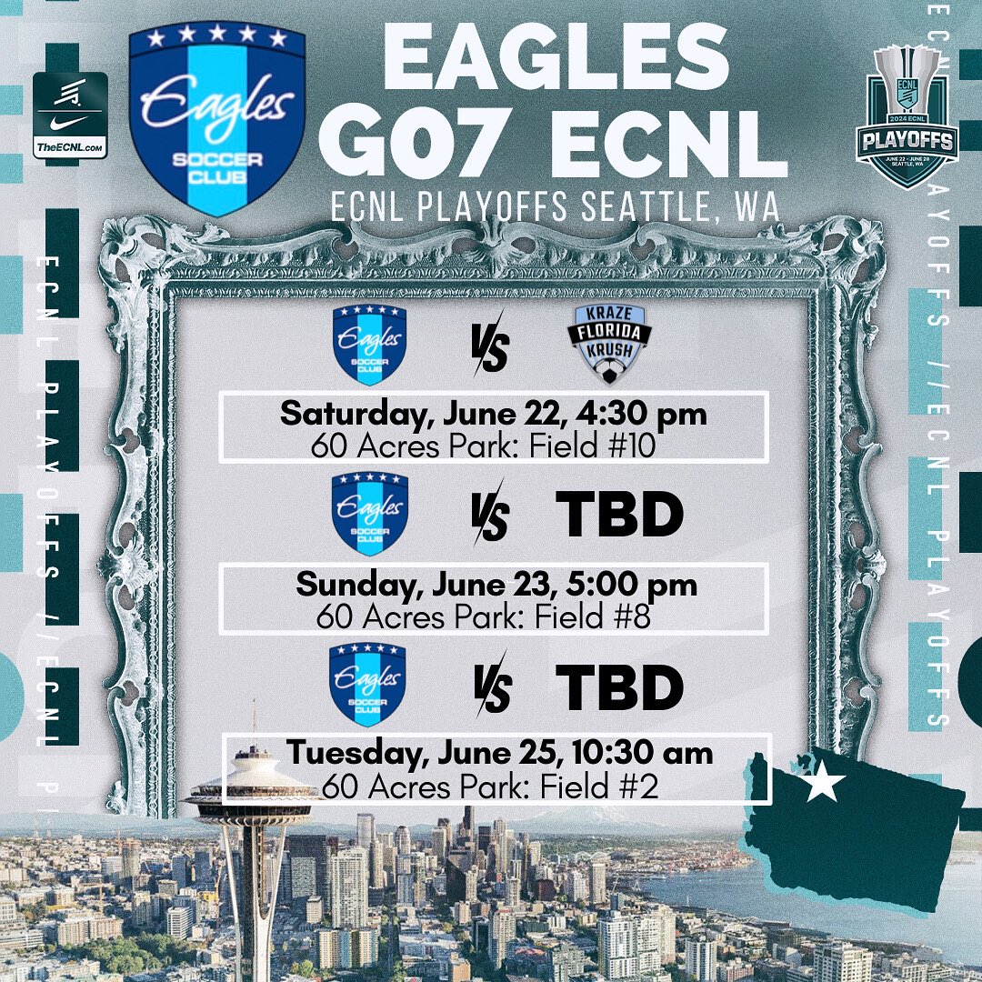 Counting down to the #ecnlplayoffs. See you soon Seattle! 💙🦅🤍