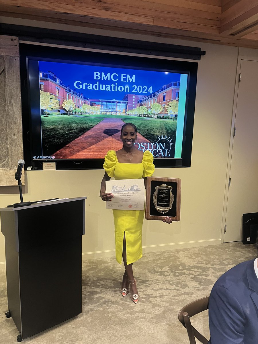 Officially graduated from the longest standing EM program at the #1 Trauma Center in New England. 🏥 I am so proud of how far I’ve come in this journey, and it has been a privilege to serve at the People’s Hospital with My People 💛👩🏾‍⚕️ #emergencymedicine
#BMCEM #attendingphysician