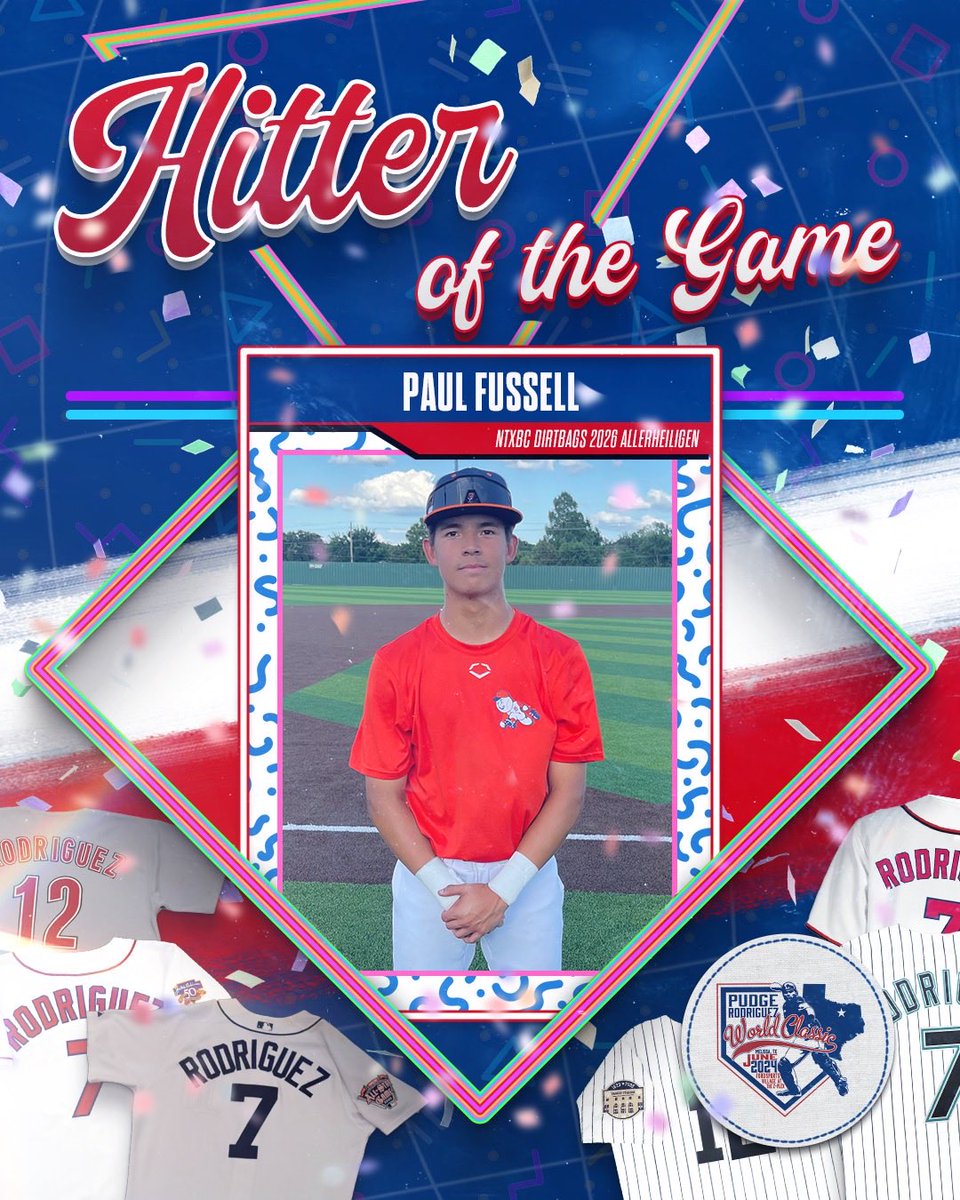 #PudgeWC F: <a href="/NTXBC_DIRTBAGS/">NTXBC Dirtbags</a> 2026 Allerheiligen 3, US Nationals Midsouth 2026 Red 0
PoG: <a href="/Ross_Konkle/">Ross Konkle</a> 4 IP, 2K, 0 ER
Pitcher: <a href="/coop_davidson6/">Cooper Davidson</a> 2.2 IP, 6K, 0 ER, H
Hitter: <a href="/Paul_Fuss24/">Paul Fussell</a> 2-3, 2B