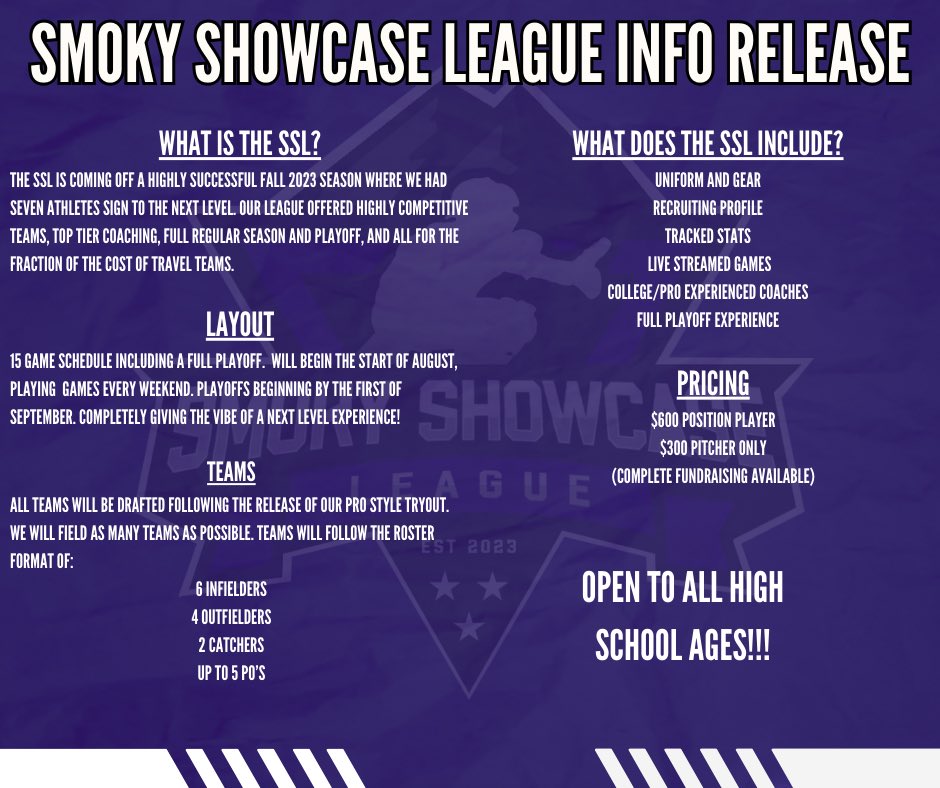 SMOKYSHOWCASE's tweet photo. Before you make plans with your teams for the Fall, check us out! We are back for year two, with new upgrades and ready to get more guys to the next level!

TRYOUTS JULY 11TH FROM 6-8PM AT LAKEWAY CHRISTIAN ON THE TURF! https://t.co/oSKtfonx1H