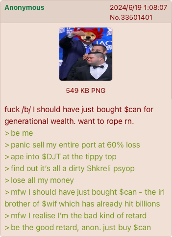 Anon gives a cautionary tale.

$can