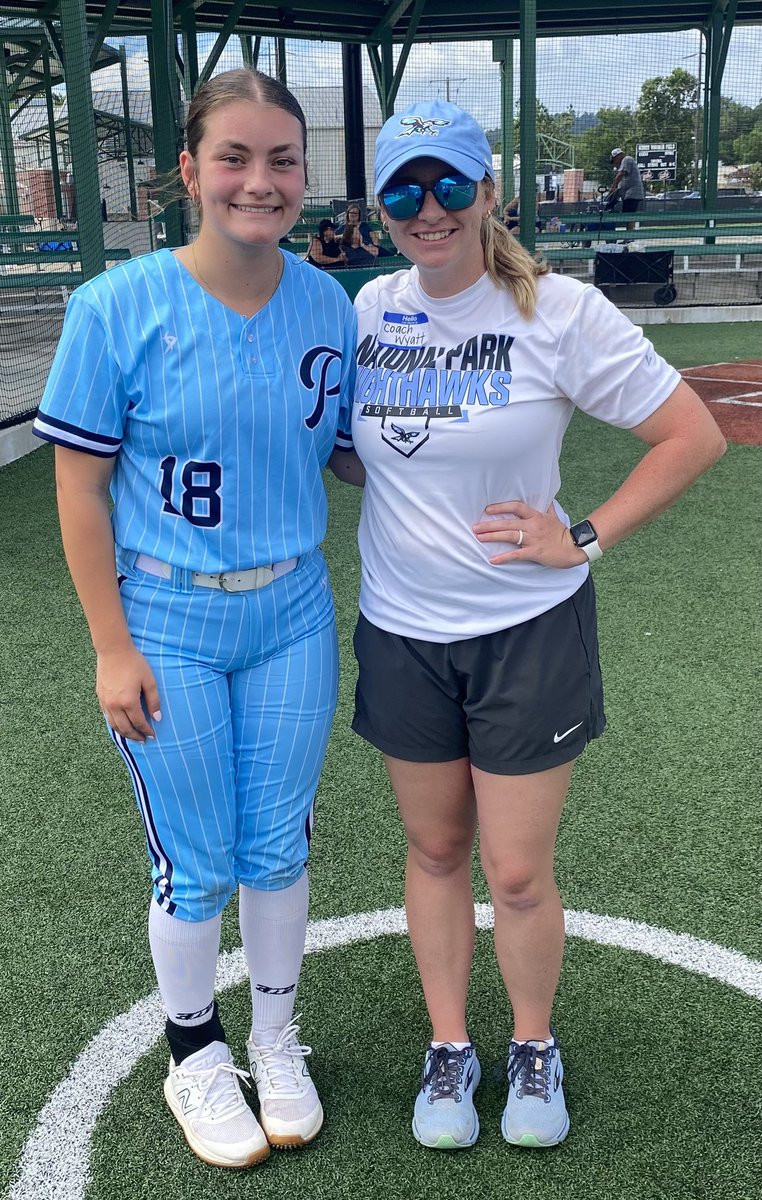 Enjoyed a beautiful day of softball with @bbarcroft2015 and @CoachWyattNPC  in Hot Springs today.  I got some great take aways and information about the colleges and their programs.  Thank you Coaches for having us today!