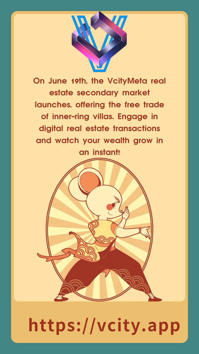 Lhx888369's tweet image. On June 19th, the VcityMeta real estate secondary market launches, offering the free trade of inner-ring villas. Engage in digital real estate transactions and watch your wealth grow in an instant!#XieZhang #Vcit