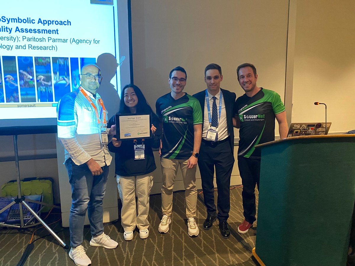 Congratulations to Lauren Okamoto for winning the best paper award of the CVsports <a href="/CVPR/">#CVPR2025</a> workshop sponsored by Sphaera! Fantastic work on Action Quality Assesment.