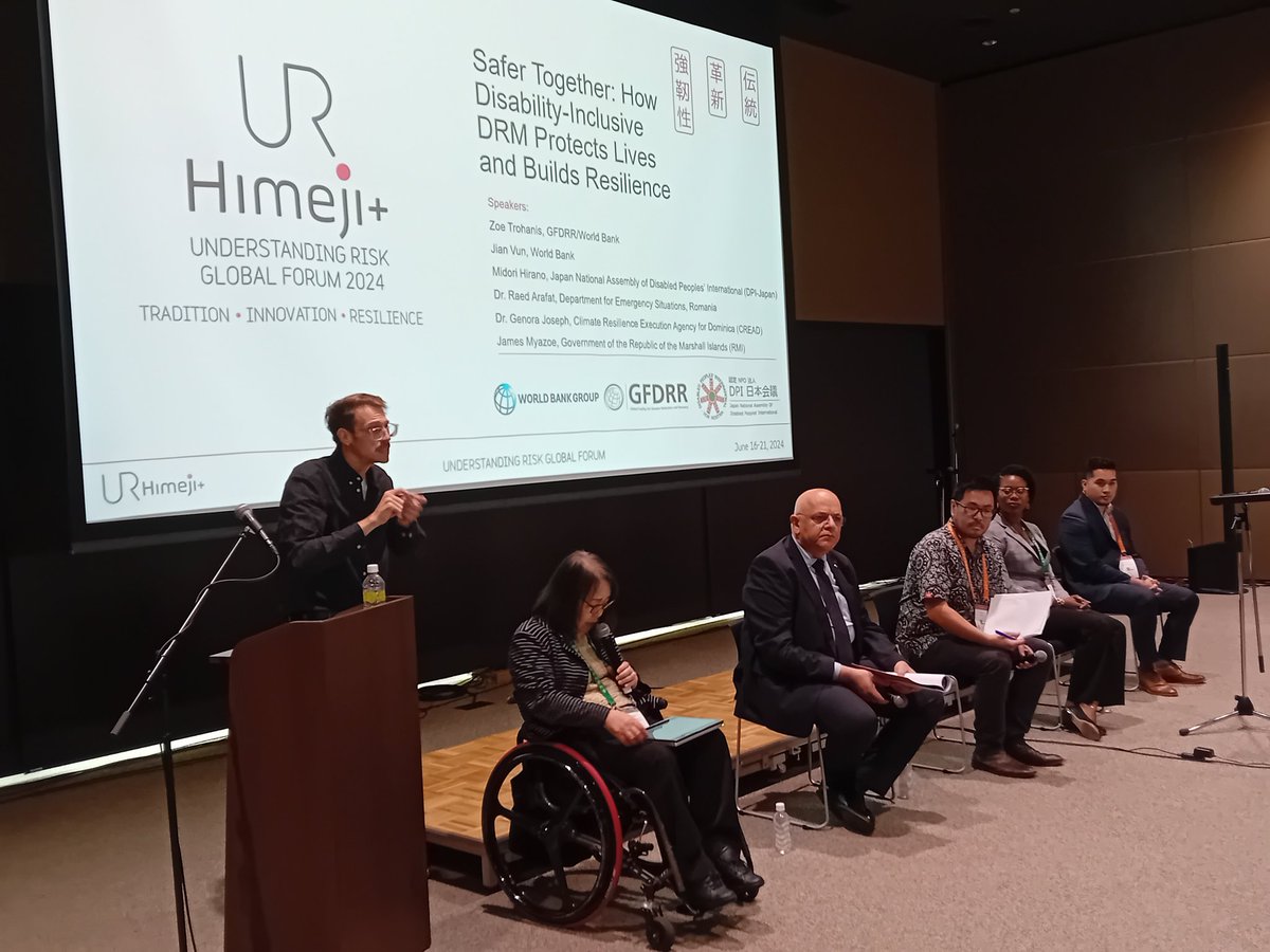 An important insight from our #UR24 session "Safer Together: How Disability Inclusive DRM Protects Lives and Builds Resilience": we must build resilient communities where everyone’s voice is heard 🌟

Learn more about our work: gfdrr.org/en/inclusive-d… #InclusiveResilience