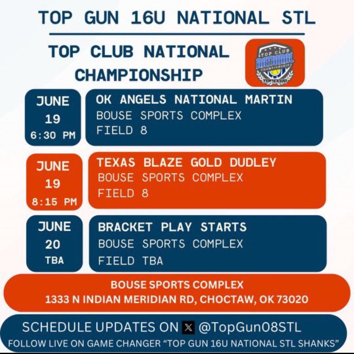 baleighshanks's tweet photo. Solid weekend at the plate during the Top Gun Invite competing against some of the best teams around. 
AVG- .500
OBP- .500
OPS- 1.071
Ready to get back on the field tomorrow in OKC for the Top Club National Championship!! @TopGun08STL @TopGunSTL16U @topgunfastpitch https://t.co/gaqBF7Ig2o