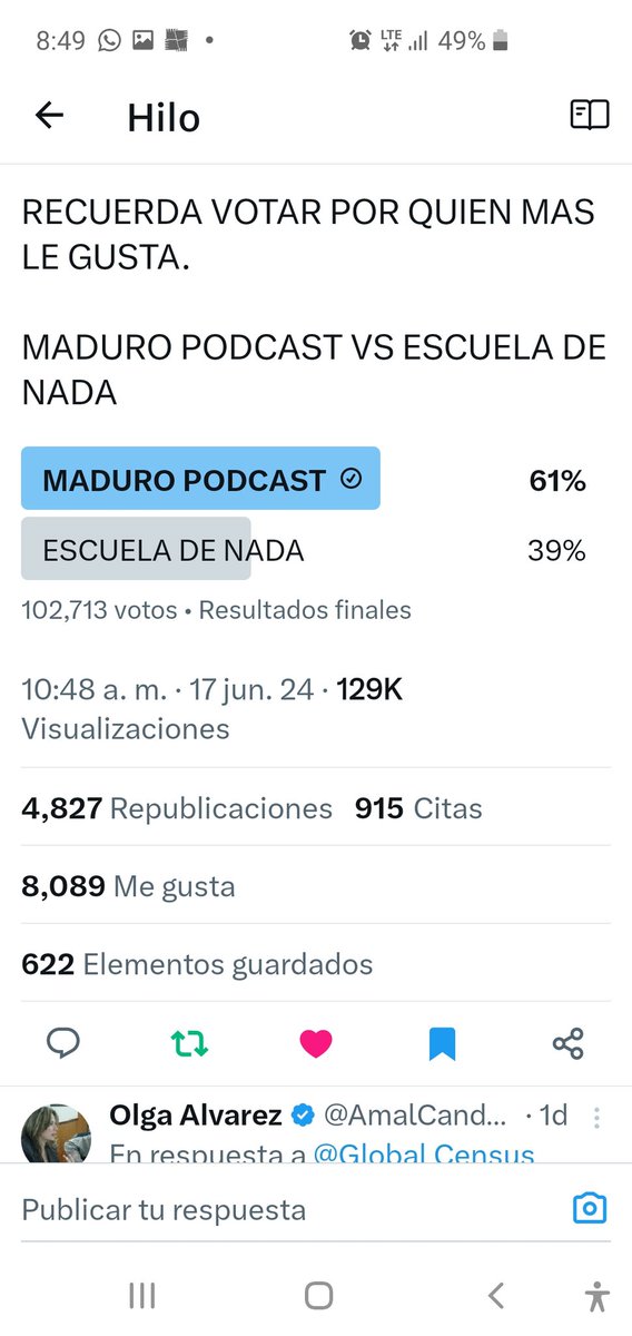 Resultados¡ ni con bots pudieron tumbarnos la preferencia por Maduro Podcast. 
102 mil votos. 
Na' guará¡ simbólico y contundente¡