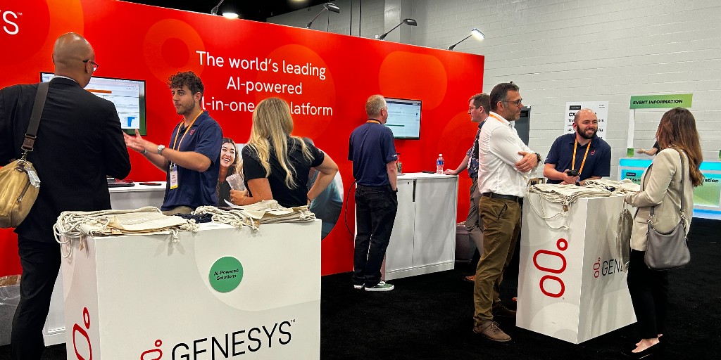 Genesys's tweet photo. ✨ Day 1 on the expo floor at #ForrCX was a good time!
We oversaw product demos—giving a sneak peek at the future of #CX and EX—and journeyed through the evolving landscape of #AI with @brettweigl. 💪
If you're in Nashville, swing by booth #201. https://t.co/oR42uqt7SJ