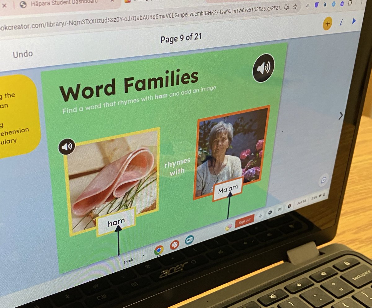 Finding simple joys in the day is necessary. One of the students I support often (a pro <a href="/BookCreatorApp/">Book Creator from Kami</a> ) always inspires me &amp; today made me chuckle when discussing the word she chose to use for her rhyming “a” book. The picture to accompany her word choice 😂 <a href="/StElizabethOCSB/">St. Elizabeth School</a>